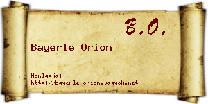 Bayerle Orion névjegykártya